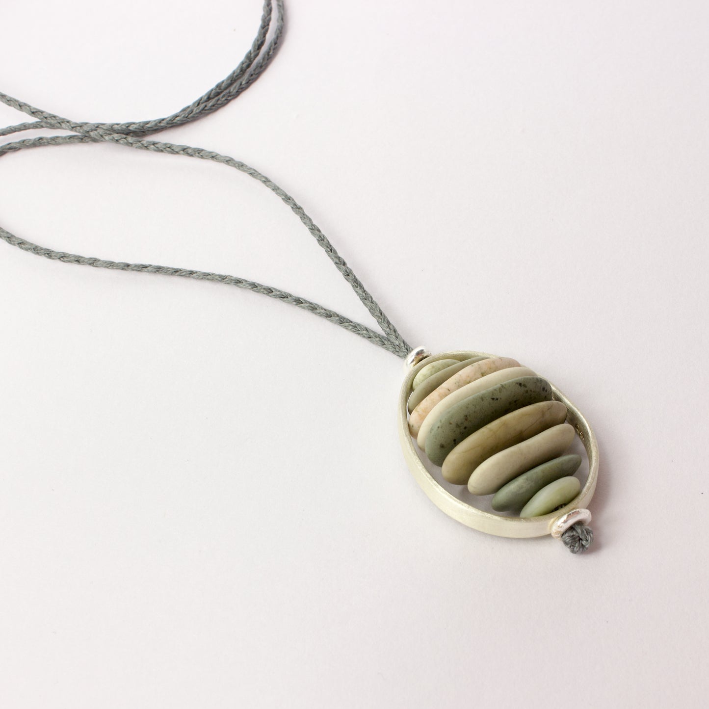 ACT522: Stone cell pendant - pale green