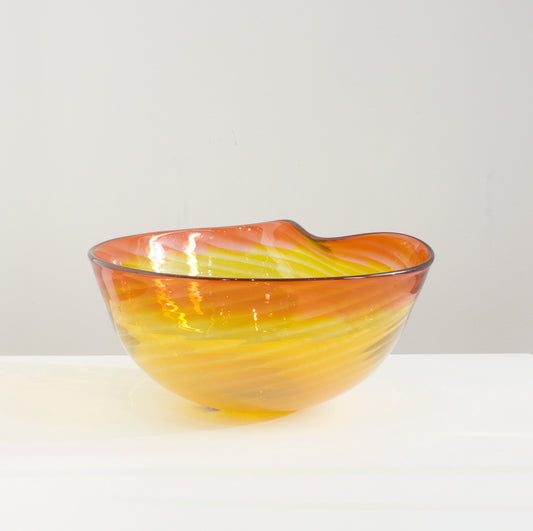CJ144: Asymmetric butterfly bowl - yellow/orange