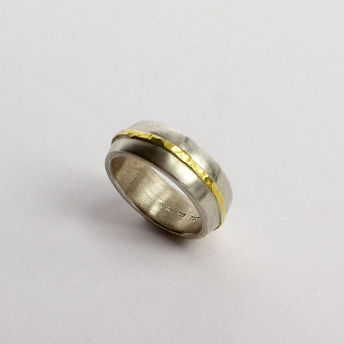 DM212B: Forged ring with inset gold