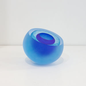 RH193A: Double bubble geode - blue/copper blue