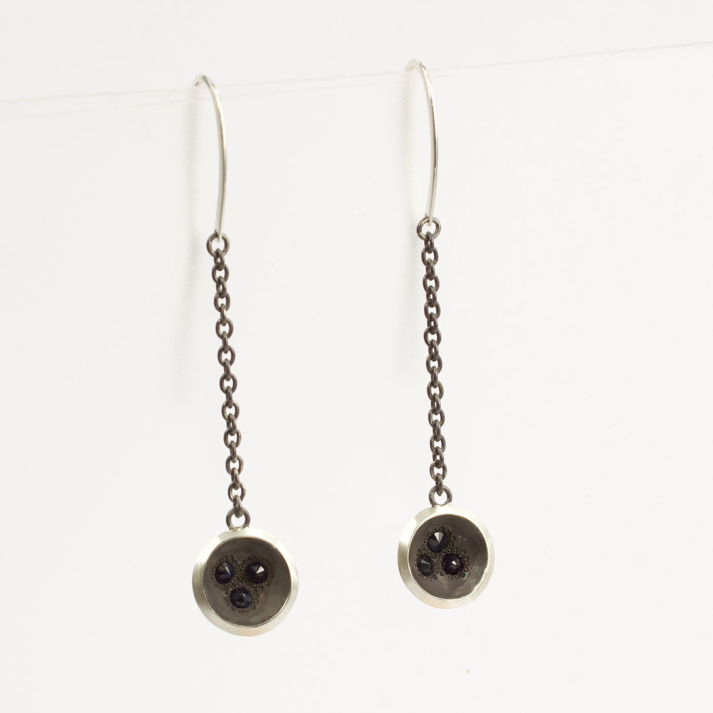 RMO90: Night rock pool earrings on chain