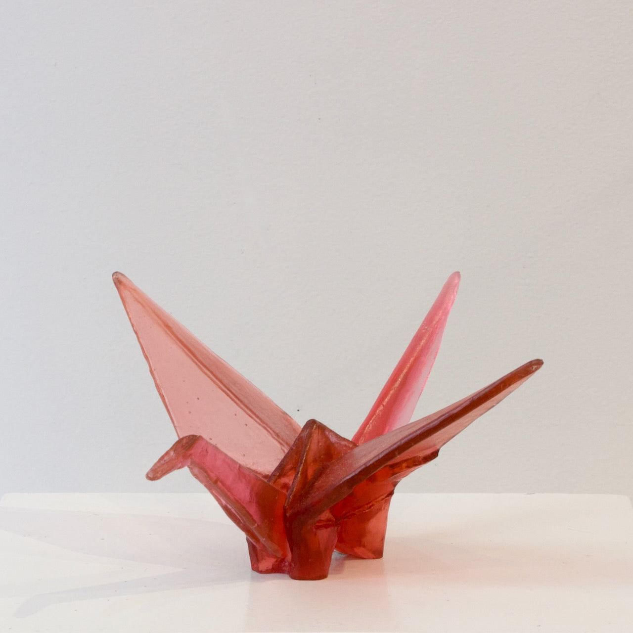 TBA13: Origami crane - gold ruby