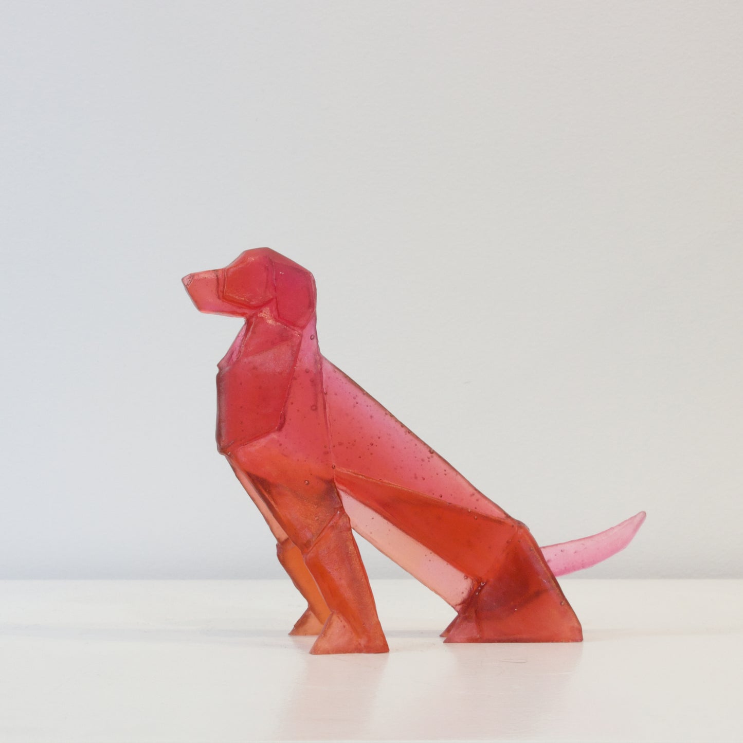 TBA58: Origami dog - gold ruby