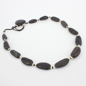 ACT464: Black stone necklace