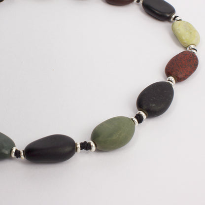 ACT507: Stone and fine silver necklace