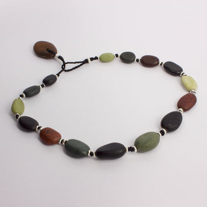 ACT507: Stone and fine silver necklace