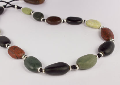 ACT507: Stone and fine silver necklace