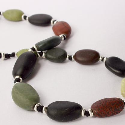 ACT507: Stone and fine silver necklace