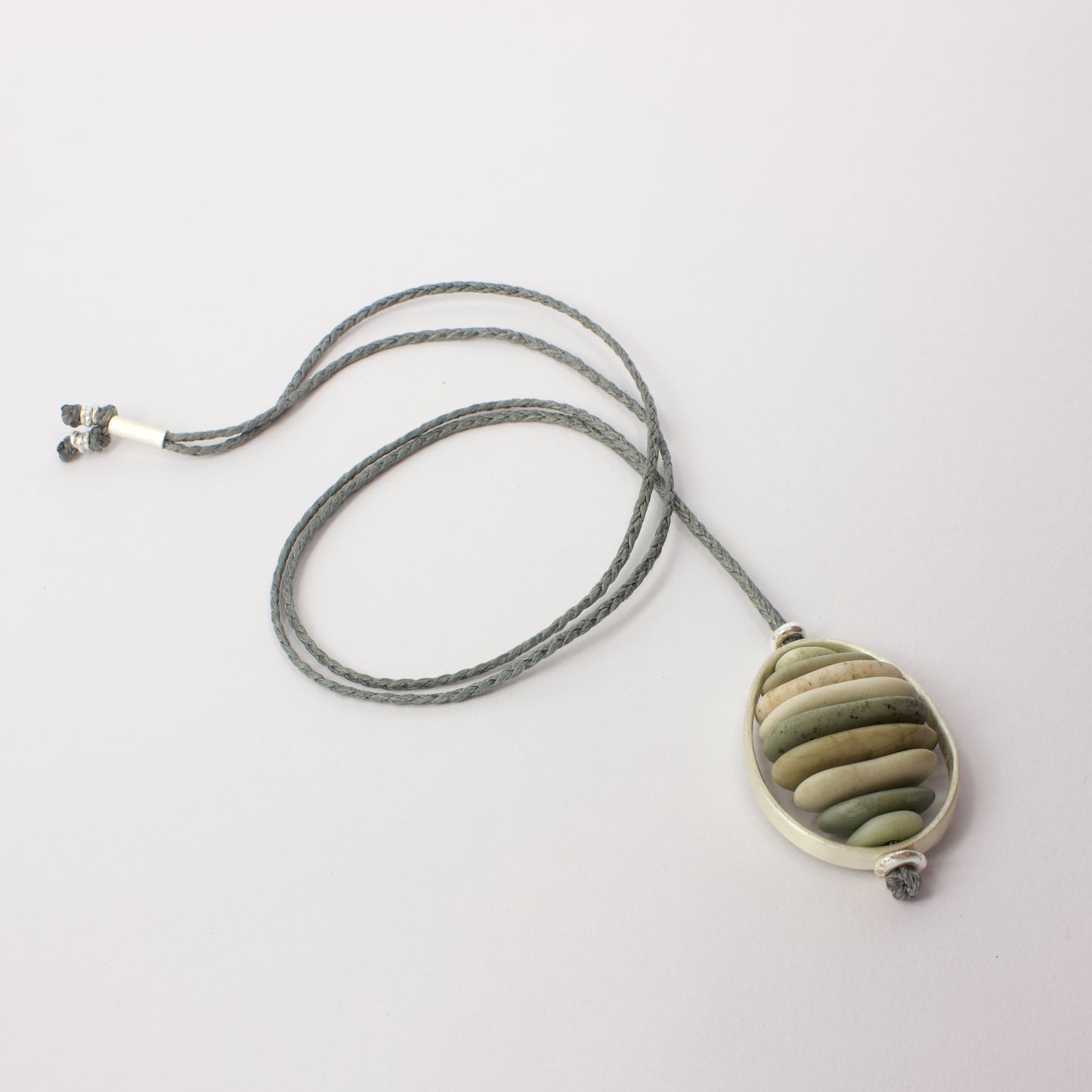 ACT522: Stone cell pendant - pale green