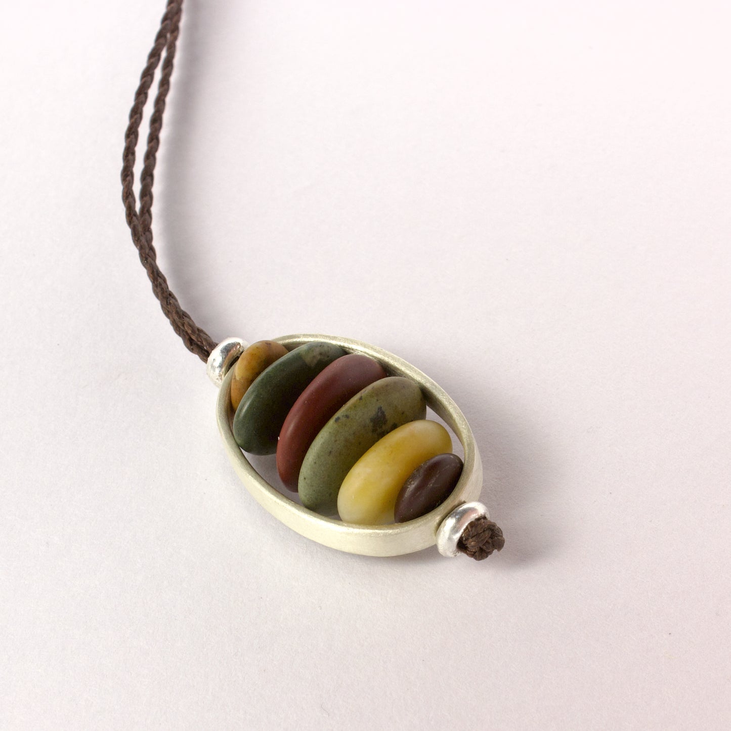 ACT523: Stone cell pendant - multicolour