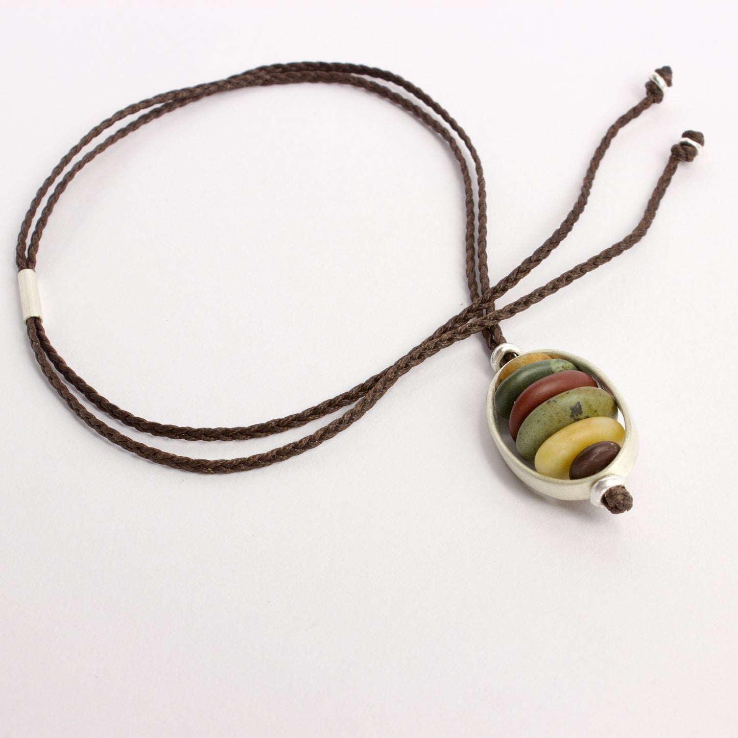 ACT523: Stone cell pendant - multicolour