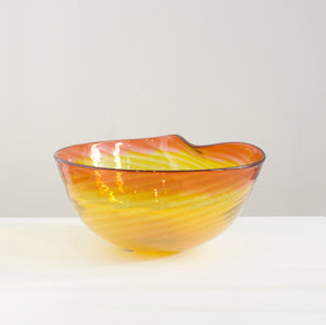 CJ144: Asymmetric butterfly bowl - yellow/orange