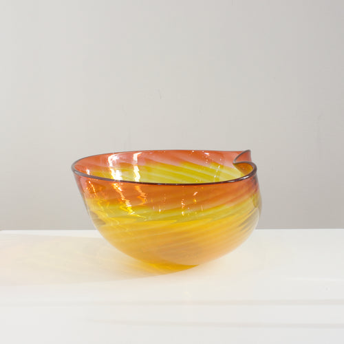 CJ144: Asymmetric butterfly bowl - yellow/orange