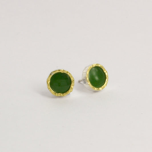 DM244C: Large pounamu stud earrings