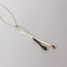 DM322C: Burnt and live matchstick pendant, large