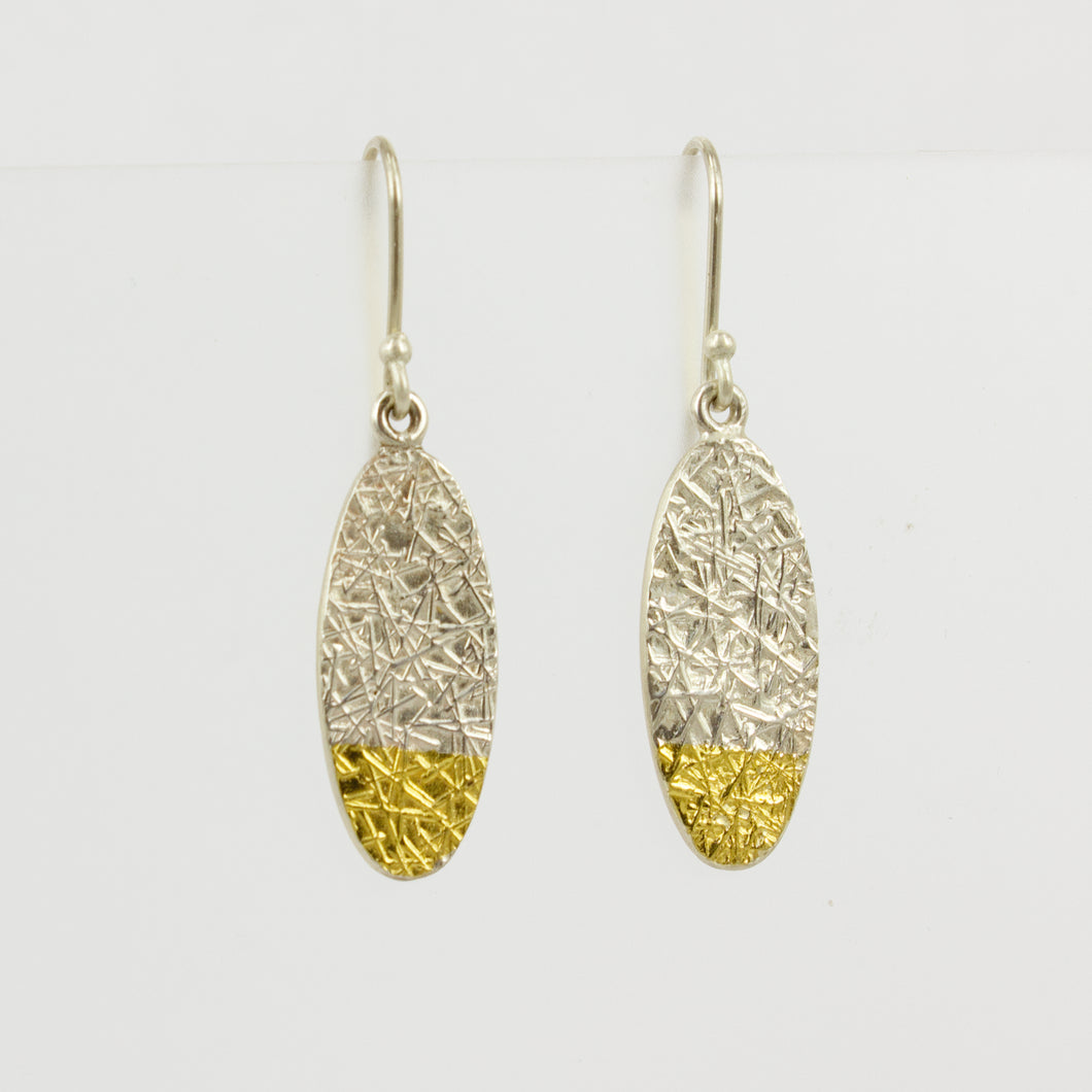 DM636B: Text-ure earrings, long oval