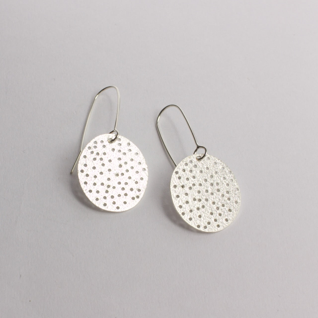 FS312: Holey disc earrings - shiny