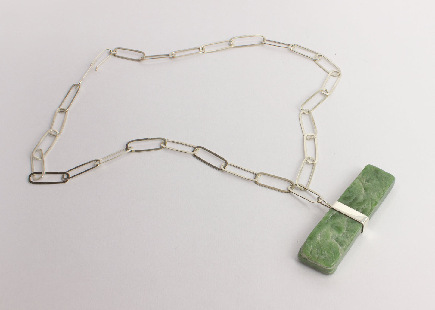 HA33: Down to earth pounamu pendant on handmade chain