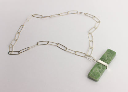 HA33: Down to earth pounamu pendant on handmade chain