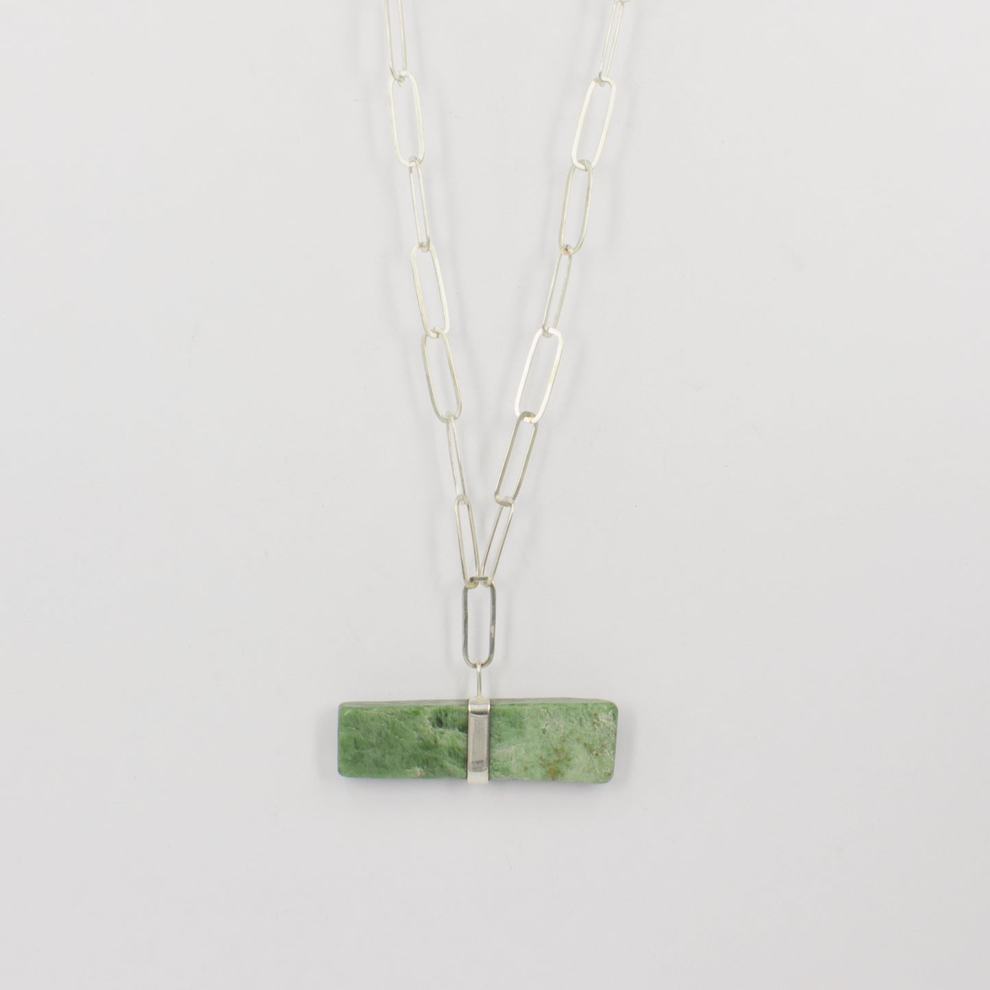 HA33: Down to earth pounamu pendant on handmade chain