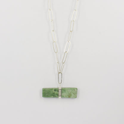 HA33: Down to earth pounamu pendant on handmade chain