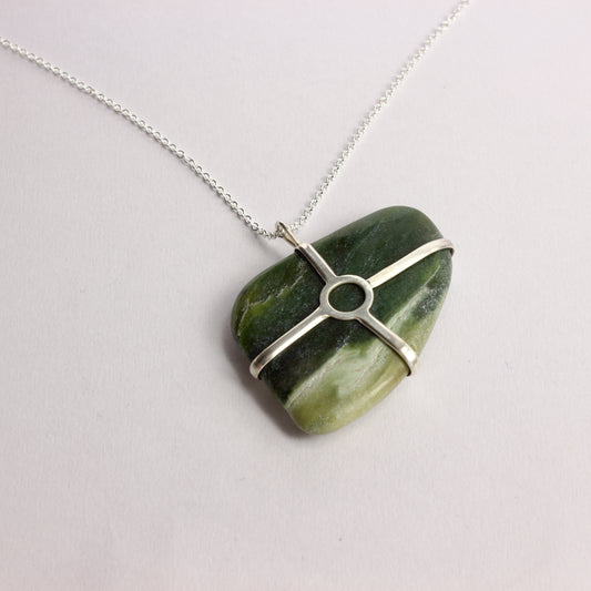 HA34: Down to earth pounamu pebble pendant