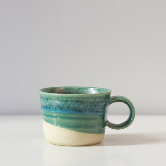 HP64: Seafoam green glaze on white clay mug