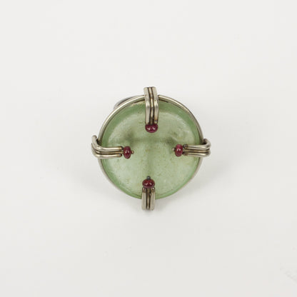 NA189: Sea glass and ruby ring