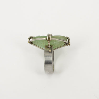 NA189: Sea glass and ruby ring