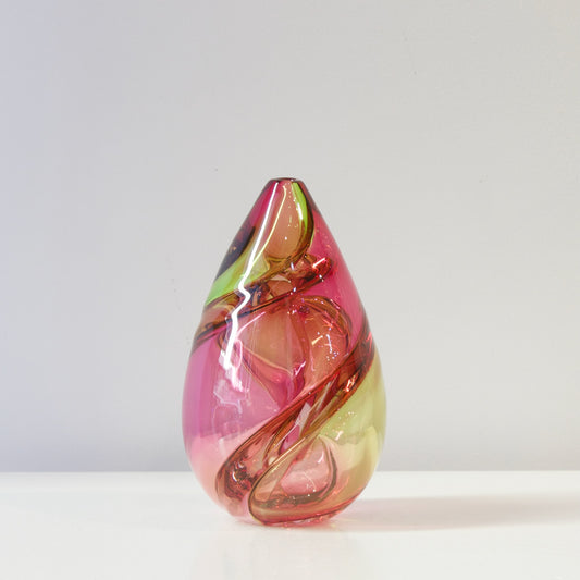 CJ199: Harlequin spirale - pink and green