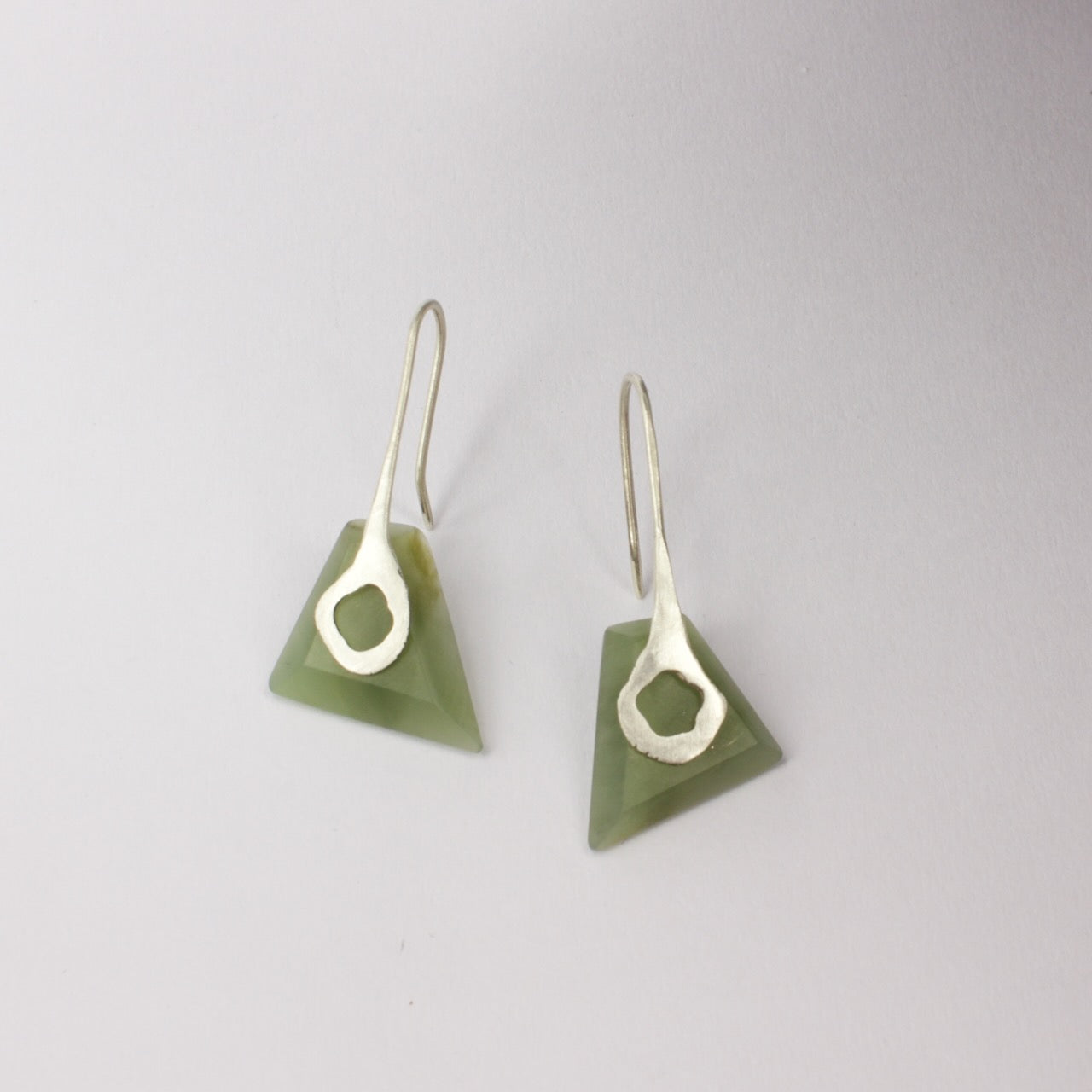 JMR263: Faceted pounamu earrings