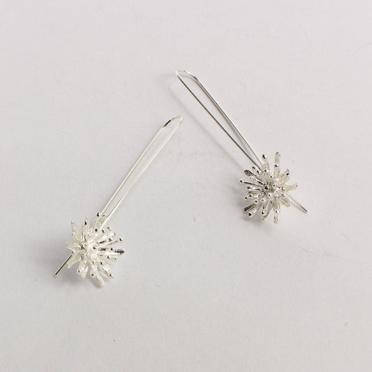 KS207: Mt Cook lily long stem earrings
