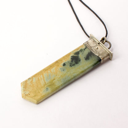 NA164: Pounamu and sterling silver pendant