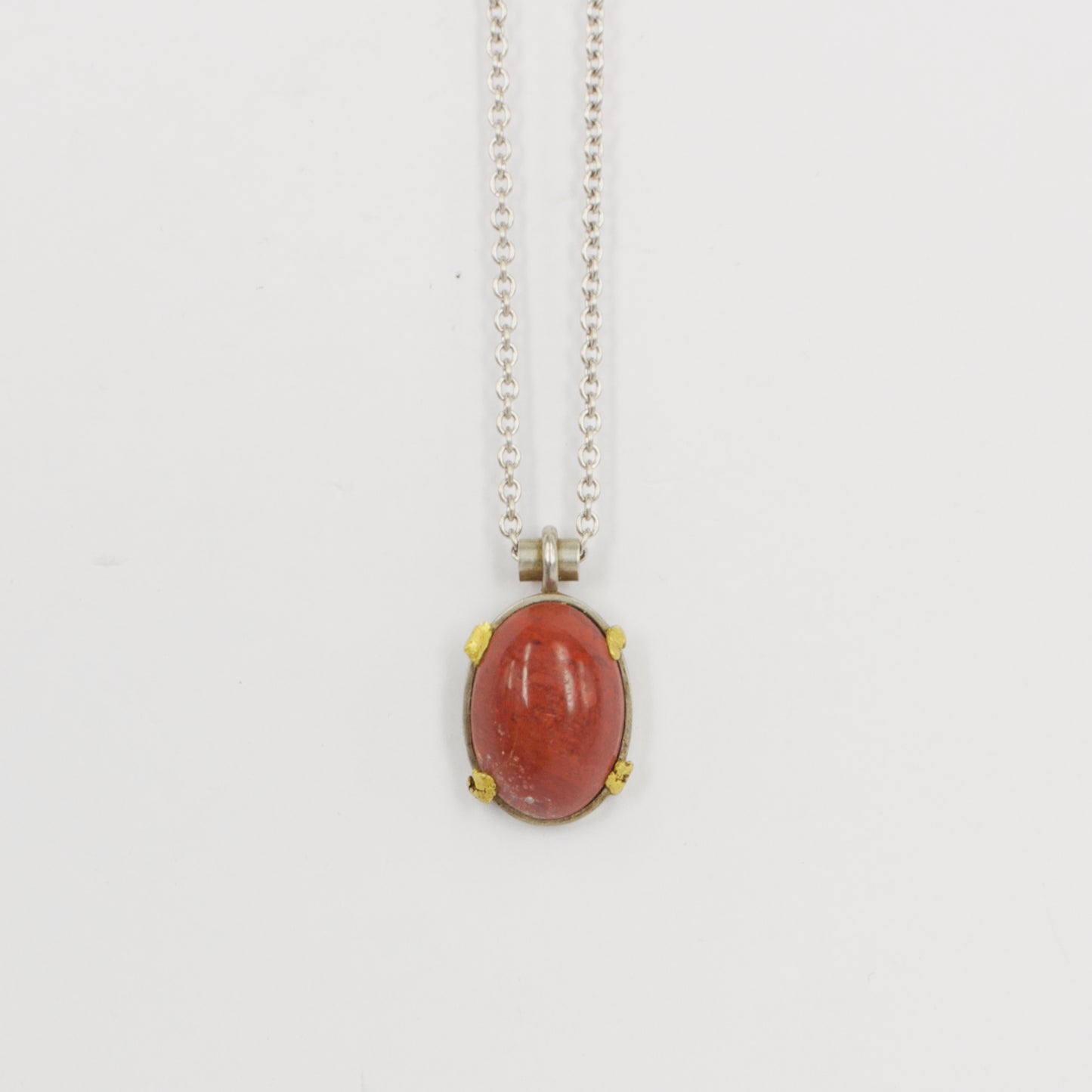 NA16: Jasper and gold nugget necklace