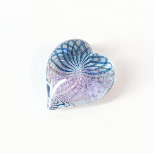 JCU455: Purple and blue heart paperweight