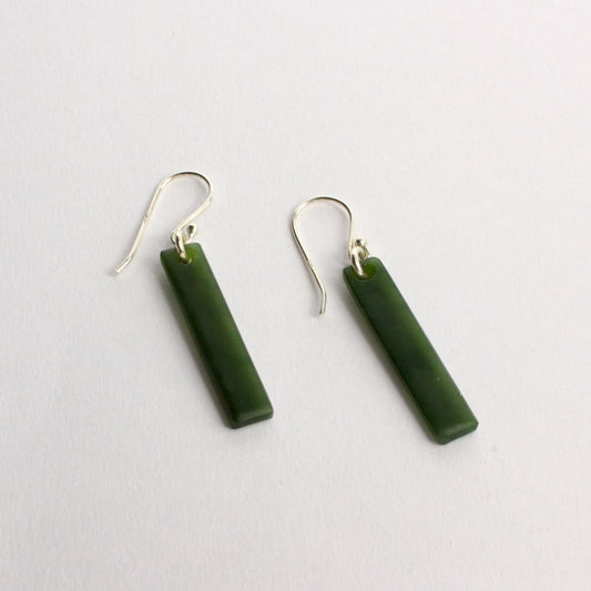 KAJ167: Pounamu bar earrings