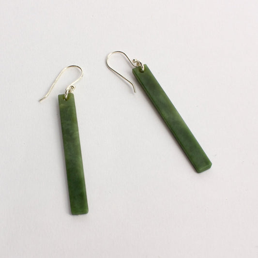 KAJ168: Pounamu bar earrings