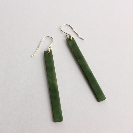 KAJ169: Pounamu bar earrings