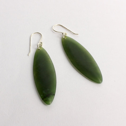 KAJ171: Pounamu oval earrings