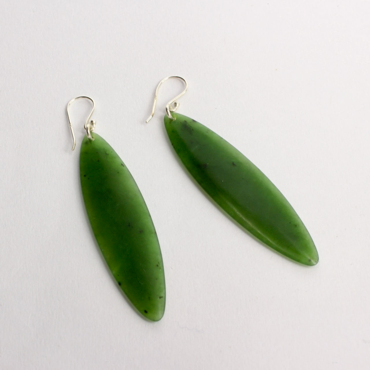 KAJ172: Pounamu oval earrings