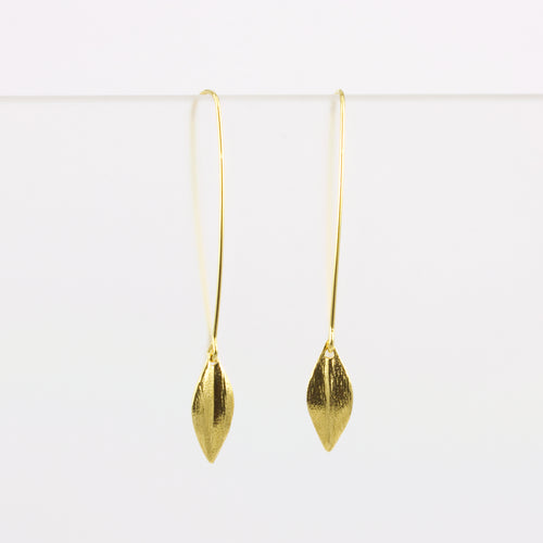 KS140: Leaf earrings - long hook