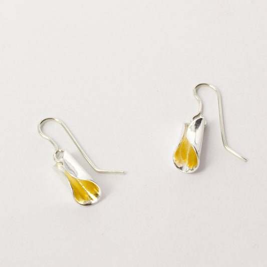 LA141: Fine silver and gold folded earrings