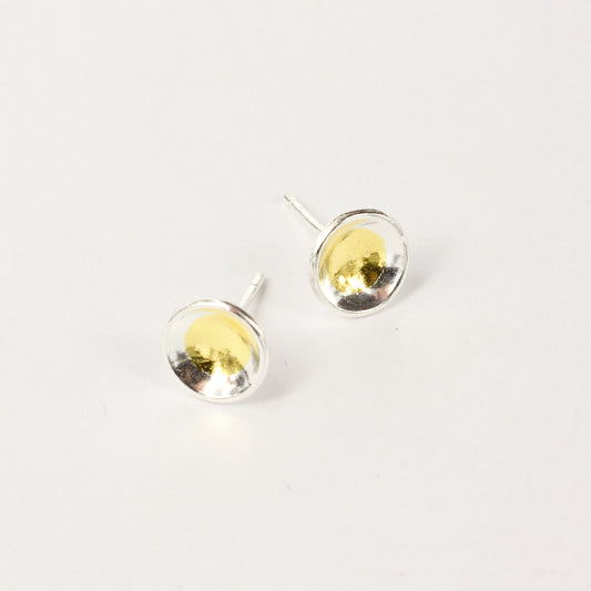 LA144: Petite concave stud earrings