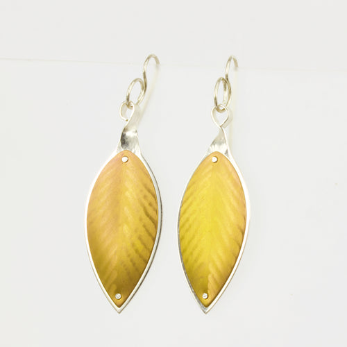 RB142: Pohutukawa leaf earrings