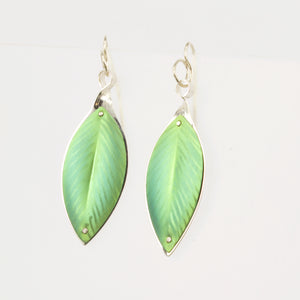 RB169: Pohutukawa leaf earrings