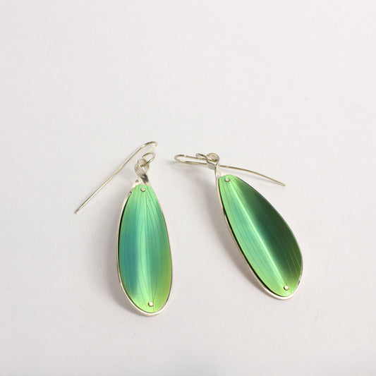RB182: Kauri leaf earrings - large