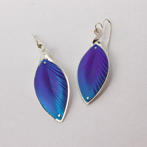 RB191: Pohutukawa leaf earrings - purple