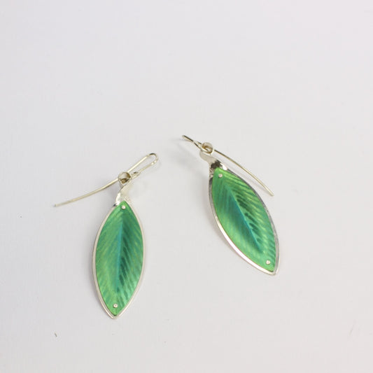 RB202: Laurel leaf earrings - green