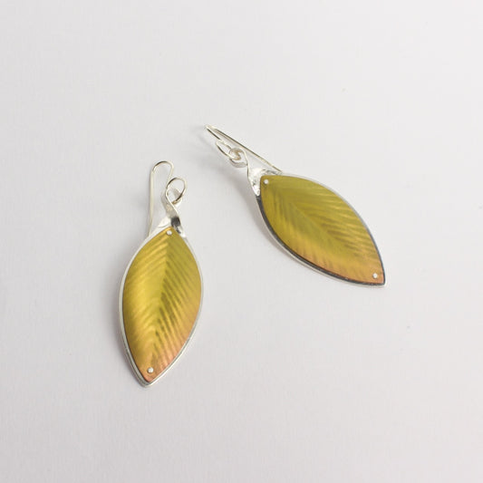 RB210: Pohutukawa leaf earrings