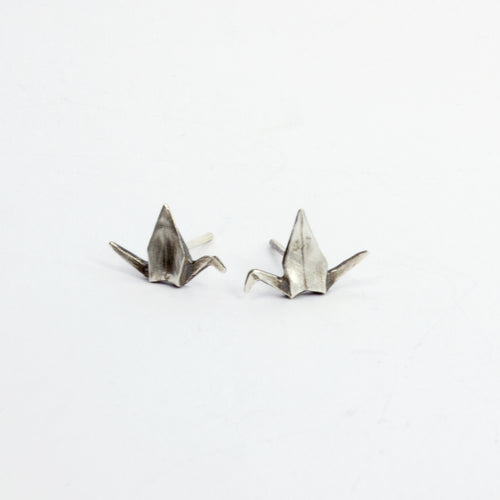 RF167: Origami crane stud earrings